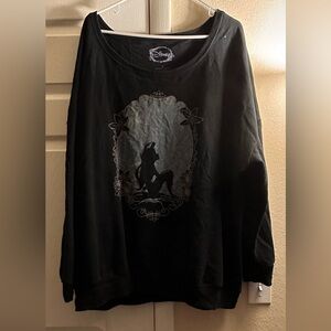 Black Ariel wide nexk sweatshirt